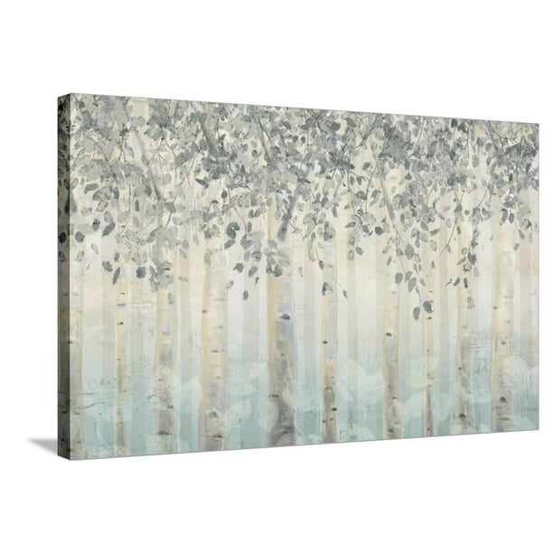 Global Gallery James Wiens Silver and Gray Dream Forest I Giclee Stretched Canvas Artwork 30 x 20 